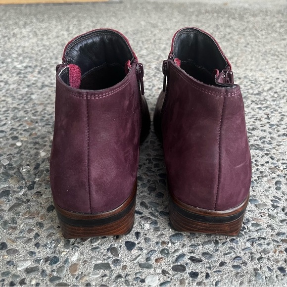 Naot Helm Boot Bourdeaux Women 40 (9) Wine Plum Purple Leather Suede Ankle Zip - Picture 5 of 10